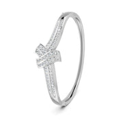 1.50 Ct Round Cut Moissanite Women's Bangle Bracelet 14K Gold Plated